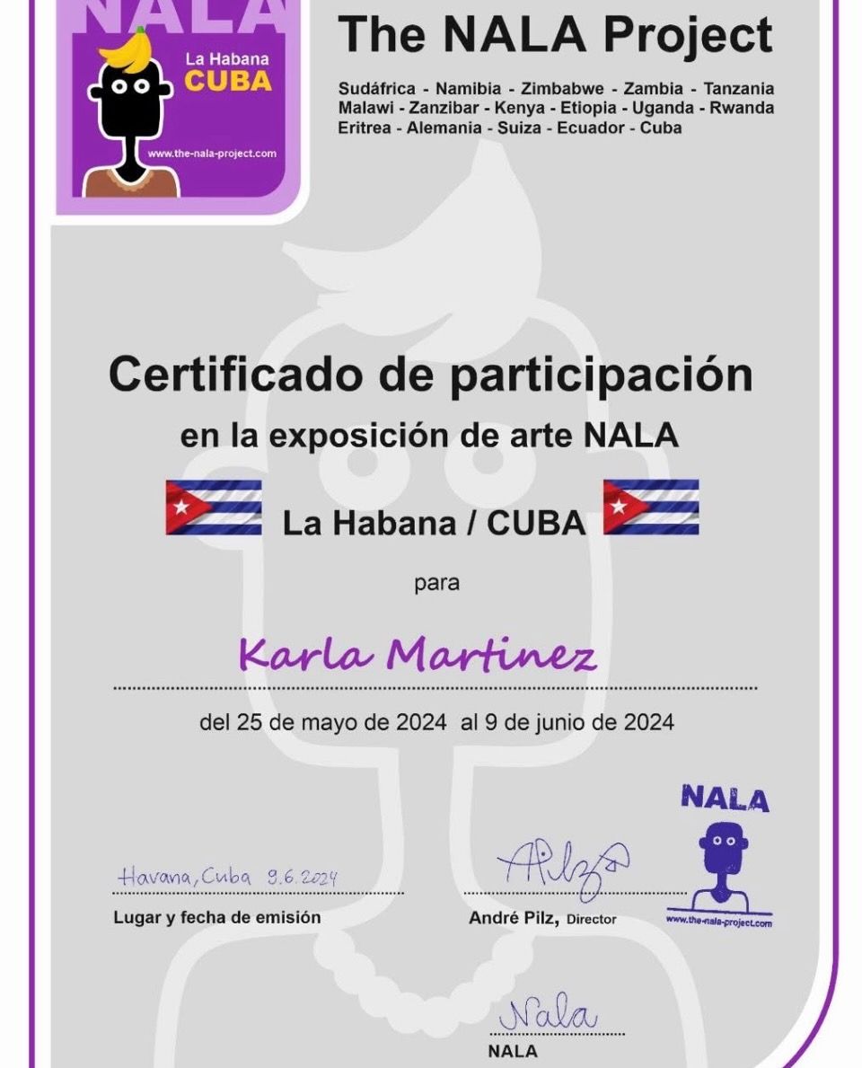 Obra de Karla Martinez expuesta en sala