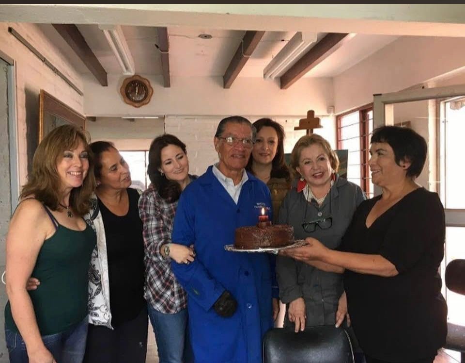 Karla con amigos y colegas del mundo del arte